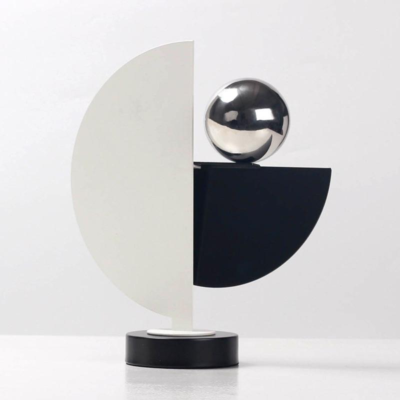 Nordic Simple Light Luxury Round Ball Marble Decorations Model House Home Living Room Desktop Coffee Table Metal Decorative Decorations