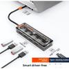 5 в 1 USB-адаптер типа C Hub с прозрачным дизайном для ноутбука ПК MacBook