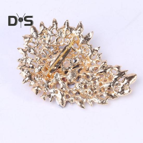 Vintage Crystal Brooch Anti-oxidation Anti-rust Alloy Lapel Pin Chic Colorful Crafted Pin Gift for Her