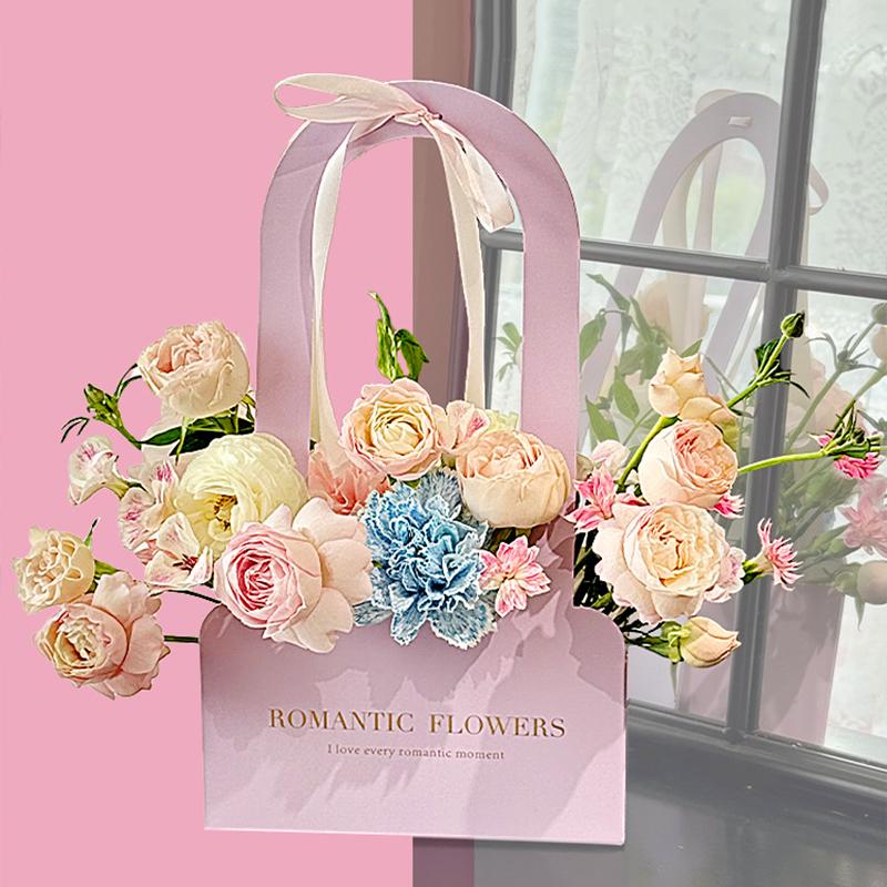 5 шт./уп. Упаковка Декоративные аксессуары Переносная цветочная коробка Материал для упаковки цветов Цветочная корзина Складная 4 цвета