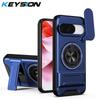 KEYSION Магнитный чехол для телефона Google Pixel 9 10 Pro XL 10 9 Pro Защита камеры сдвижной крышкой Вертикальная подставка Кольцо 360° Ударопрочный чехол