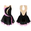 Girls' Figure Skating Dress Sleeveless Glitter Rhinestone Ballet Leotard Dress Competition Costume Gymnastics Suit