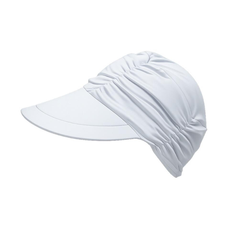 Wide Brim Women Sun Hat UV Protection Elastic Fit Cooling Visor Cap Breathable Pleated Design Summer Baseball Cap Swimming