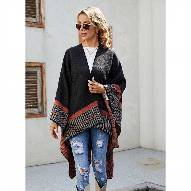 Womens Striped Plaid Acrylic Warm Shawl Scarf Winter Travel Office Sun Protection