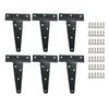 6pcs 5 Inch T Strap Shed Hinges Galvanizing Iron Barn Door Gates Hinges Slotted Bearing Door