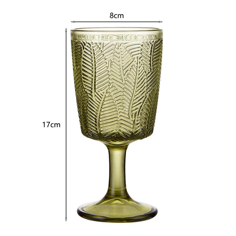 300ML Green Glass Cup Wine Goblet Cocktail Glasses Iced Coffee Cup Milk Juice Drinking Cup Wine Glasses Summer Party Glassware