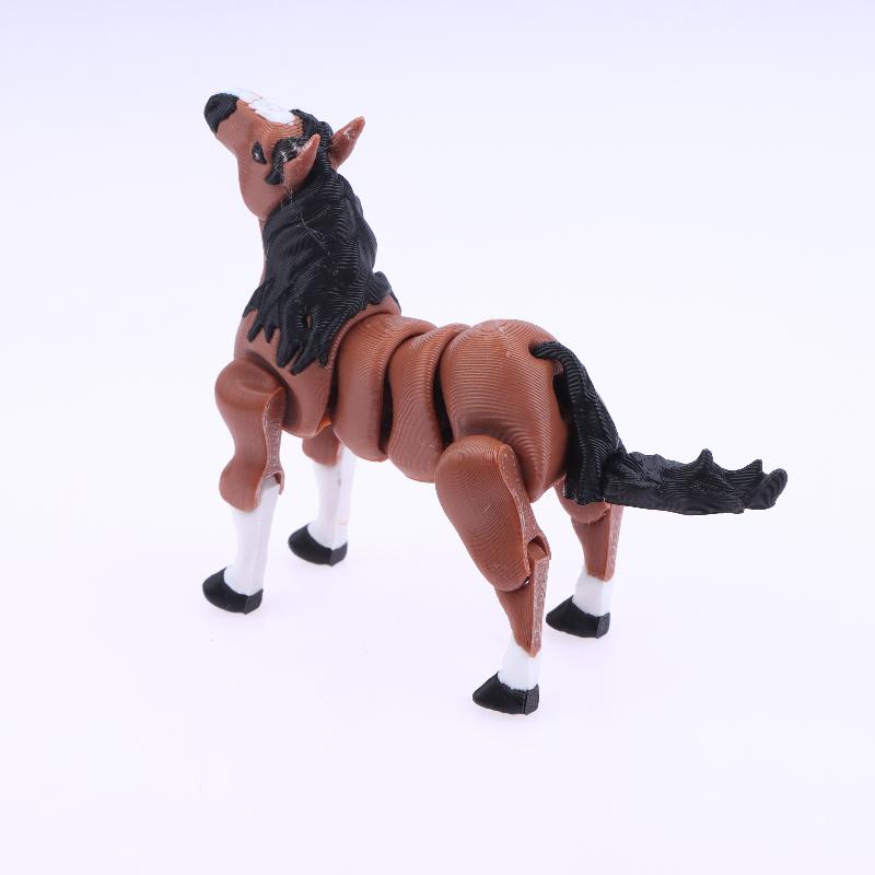 3D-печатная статуэтка лошади, многосуставная, подвижная, коричневая фигурка лошади, украшение для дома, офиса, рабочего стола, креативные подарки
