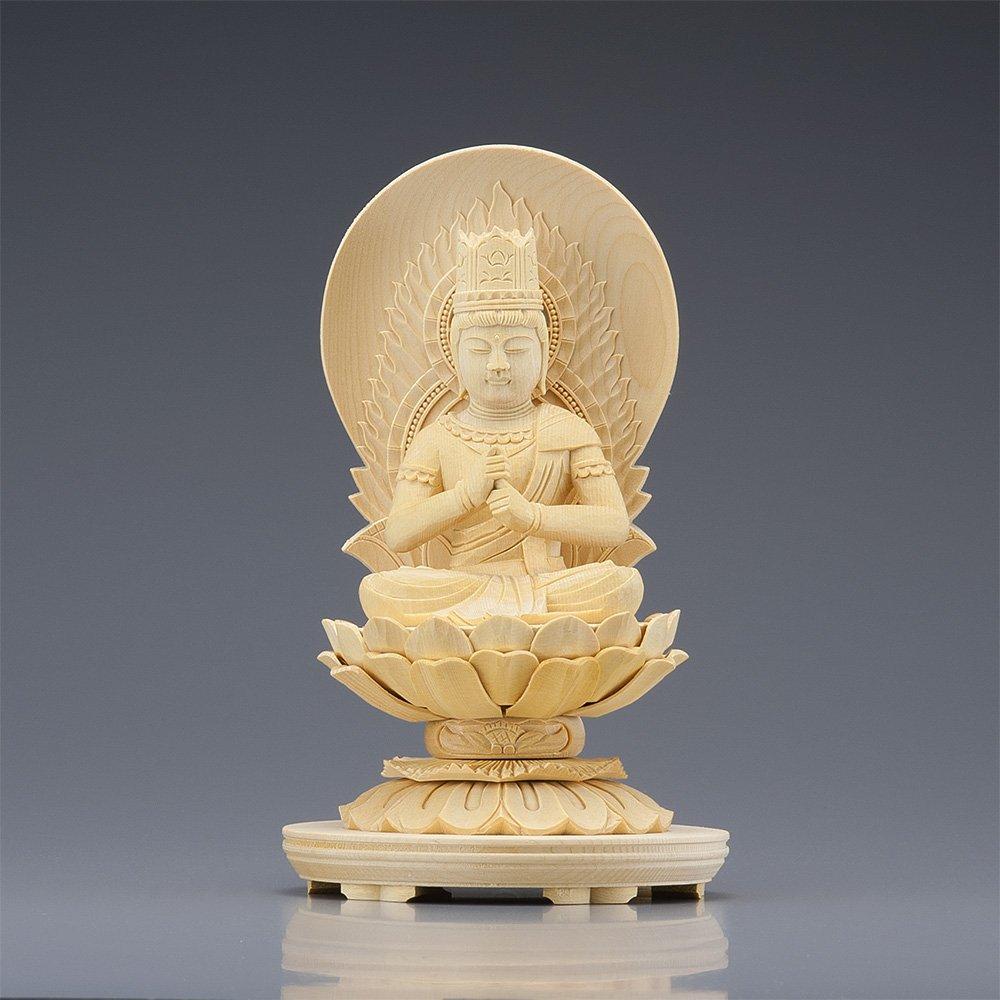 Buddhist Altar Shop Takita Shoten Buddhist Statue Supervised by the Great Sculptor Dainichi Nyorai Plain Wood Inch Round Base X Width Principal Image