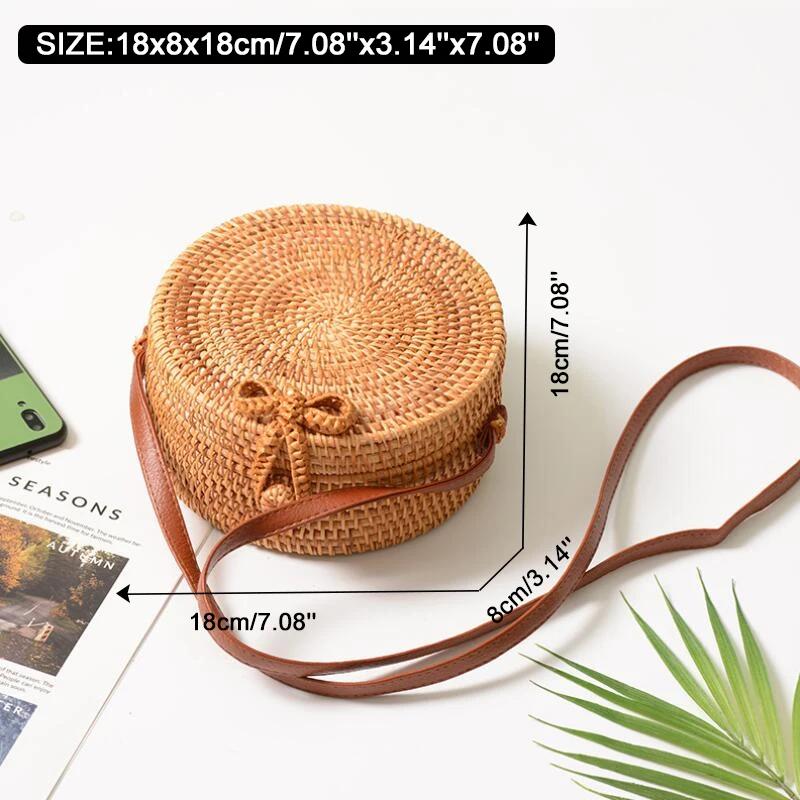 Square Round Mulit Style Straw Bag Handbags Women Summer Rattan Bag Handmade Woven Beach Circle Bohemia Handbag New Fashion