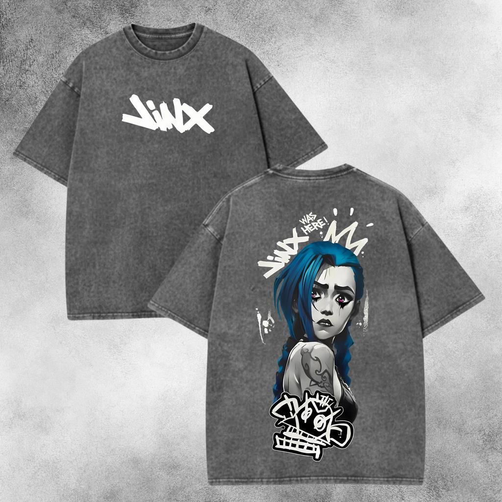 Футболка унисекс Arcane Jinx с винтажным принтом в стиле ретро-игры. Отличный подарок для любителей игр.