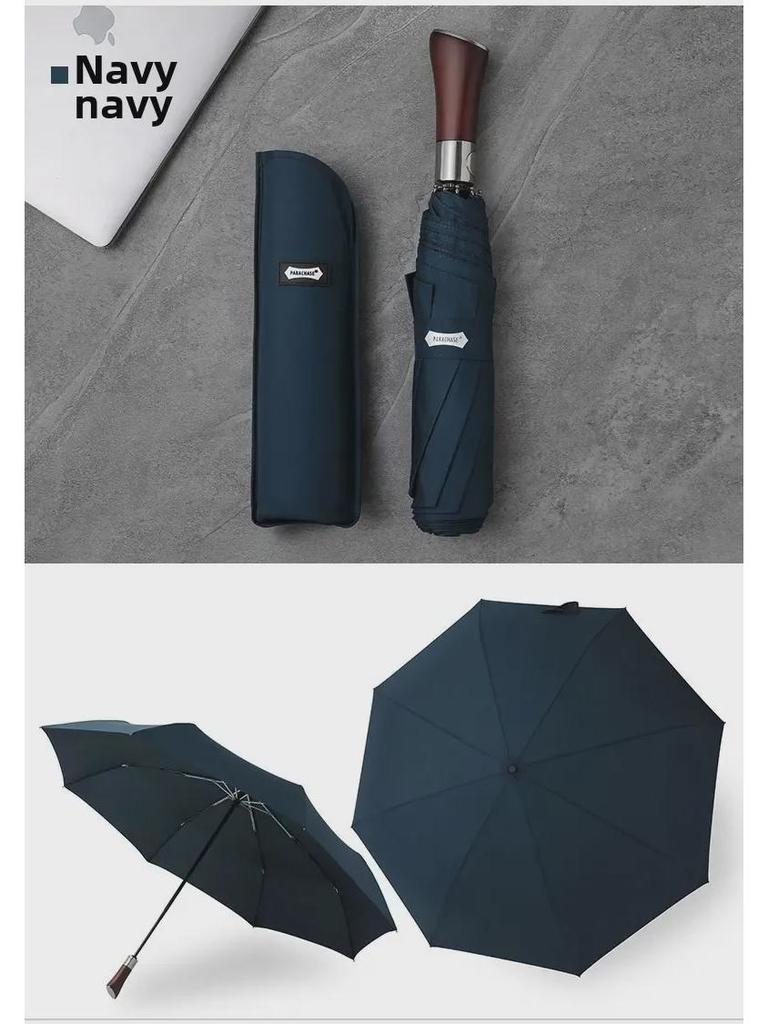 PARACHASE 1.2m Fully Automatic Folding Umbrella with Knife Handle - Korean Forest Design, Business Style.