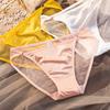 Sexy Panties Love Heart Buckle Dot Print Underpants Transparente Lace Briefs Underwear Breathable Lingerie Women Brief