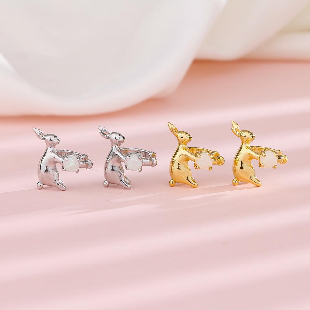 Клипса для ушей кролика на день рождения, год, объятия, без пирсинга ушей, спереди, кролик, безграничная удача, зодиак, кролик, ушная косточка, женская, вспышка, дрель, контур ушной косточки