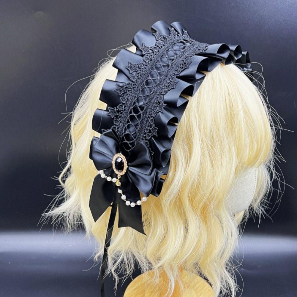 Multicolor Bowknot Ribbon Headwear Hair Accessories Sweet Hairband Lolita Lace Headband  Female