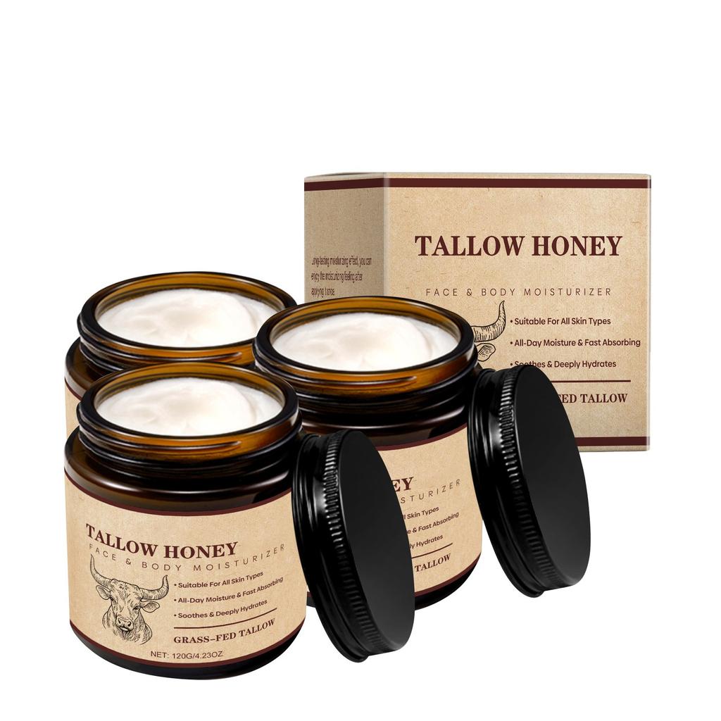 Крем для лица с медовым бальзамом и коровьим жиром питает и смягчает кожу, восстанавливает и успокаивает кожу лица, увлажняет и подтягивает кожу 120 г