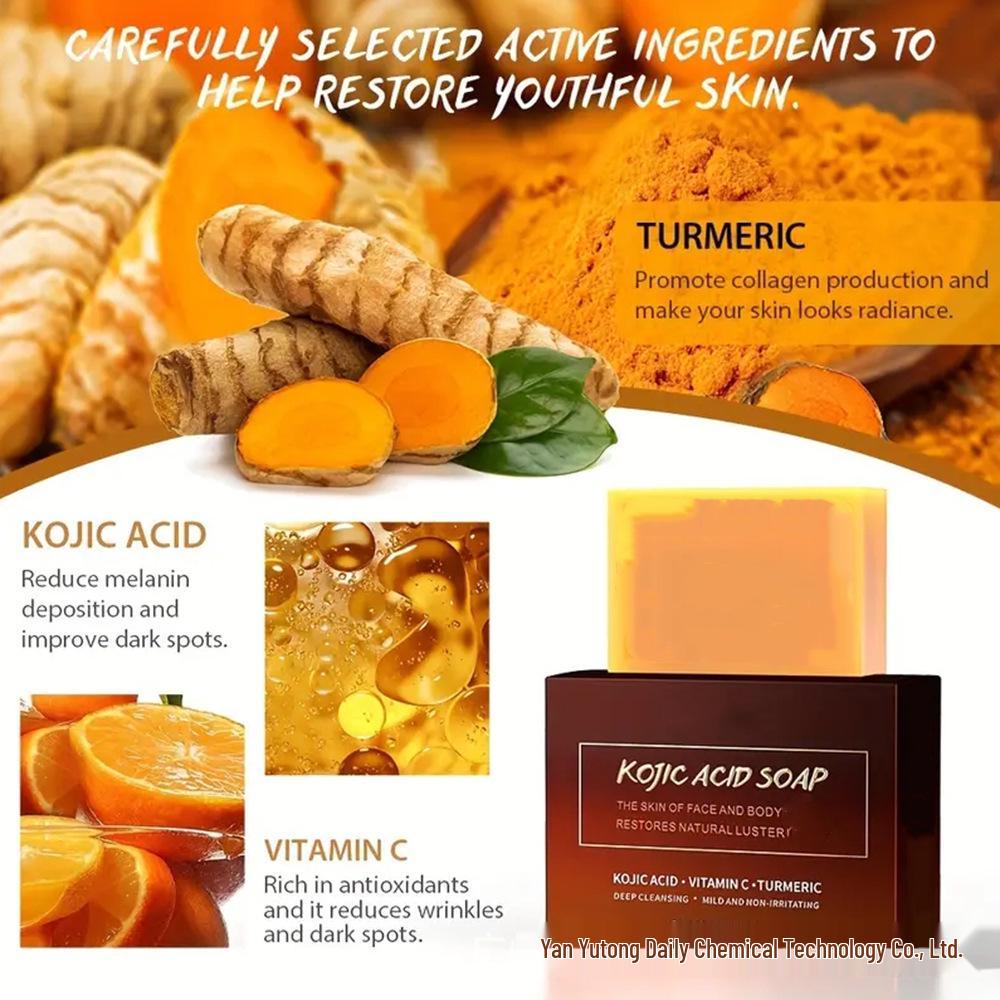 Набор мыла ручной работы с койевой кислотой, папайей и куркумой, с эфирными маслами