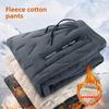 0.8Kg Lamb Flannel Cotton Pants with Added Fleece for Winter and Autumn, Men's Elastic Waisted Casual Pants for Warmth and Long Pants for Keeping Warm