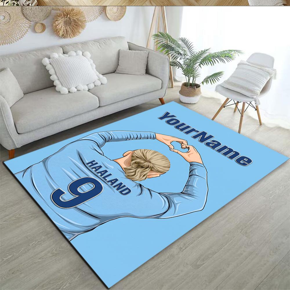 Haaland 23 Customized Name Floor Rug Office Rug Perfect for Foyer Decorate room Dormitory Kitchen Anti-slip Rug Anime Office Decor
