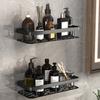 Aluminum Bathroom Shelves with Upgraded Metal Frame Front Fence Aluminum Bathroom Multi-Purpose Storage Rack