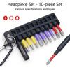 10Pcs Industrial Strength Screwdriver Bit Support Steel Construction Magnetic Extension Rod Storage Rack Carabiner Ready