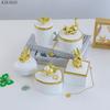 Креативная керамическая банка для хранения ювелирных изделий с позолоченной крышкой в виде животного, свадебная подарочная коробка для конфет, мини-герметичная банка для дома, декор