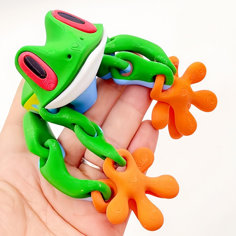 3D-печатный магнитный лягушонок, разноцветный, 12,3 см/5 дюймов, реалистичный подвижный магнит-лягушонок для холодильника, шарнирная магнитная наклейка на холодильник