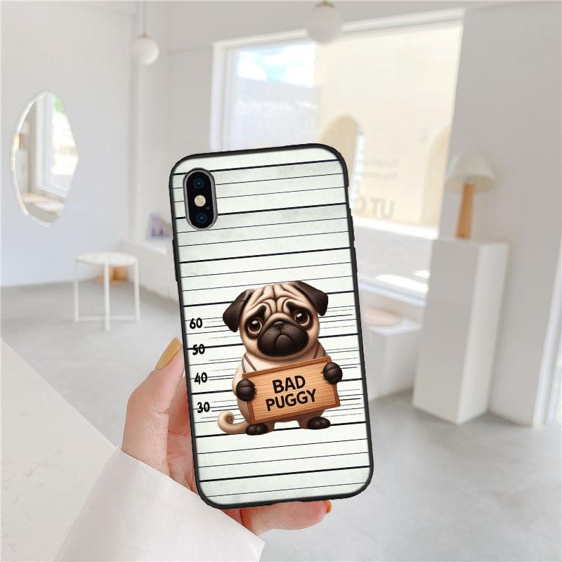 LO27 Cute Pug Dog Soft Shell Phone Case for Xiaomi Poco C40 C50 C51 C55 C65 C71 C75 F3 F5 F6 F7 M2 M3 Pro Ultra