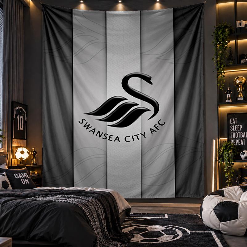 Wall Hanging Tapestry Swansea City Print Cloth for Living Room Bedroom Home Decor