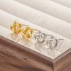 Stud Earrings for Women Small Golden Silver Color Metal Knot Twist Flower Earring Punk Party Jewelry Accessories