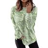 Women's Fashion Casual Long Sleeve Floral Textured Print Round Neck Top