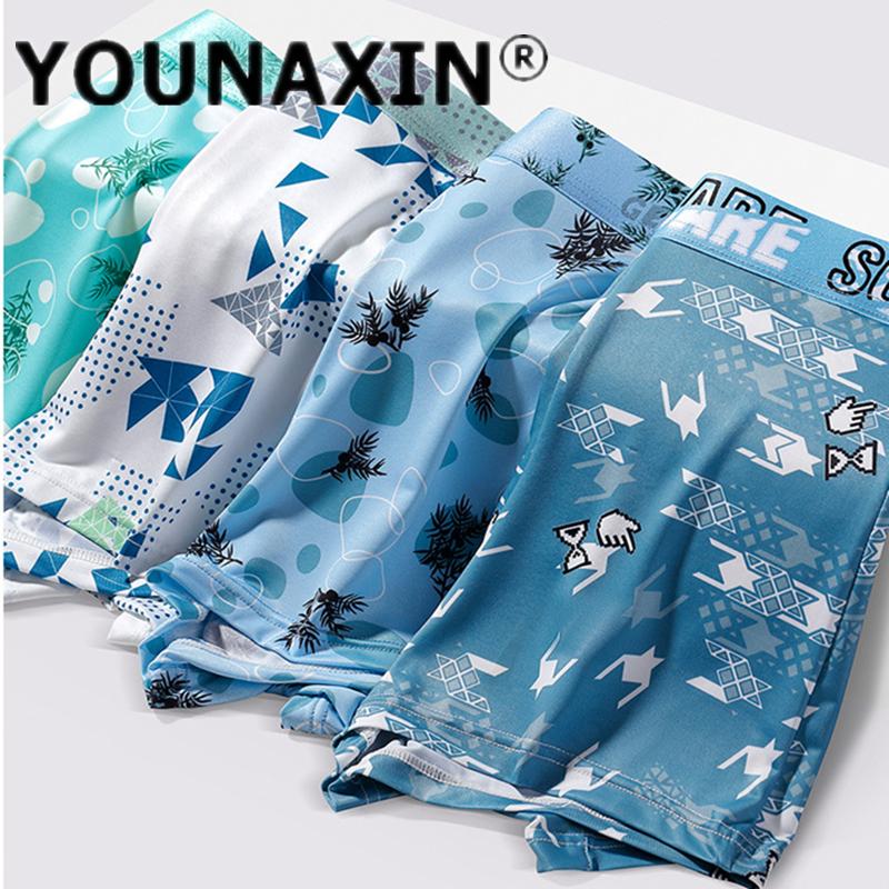 Мужское нижнее белье большого размера, трусы-боксеры Ice Silk, дышащее нижнее белье для подростков, шорты, спортивное нижнее белье L XL 2XL 3XL 4XL 5XL