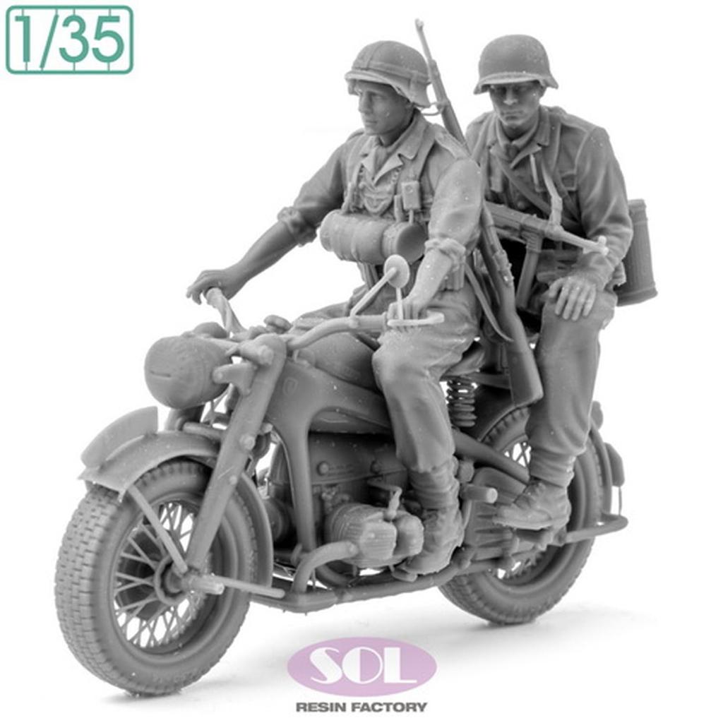 Sol Model Военный мотоцикл KS750 времен Второй мировой войны с двумя членами экипажа, набор для 3D-печати MM878 1/35 Члены, (Мотоцикл)