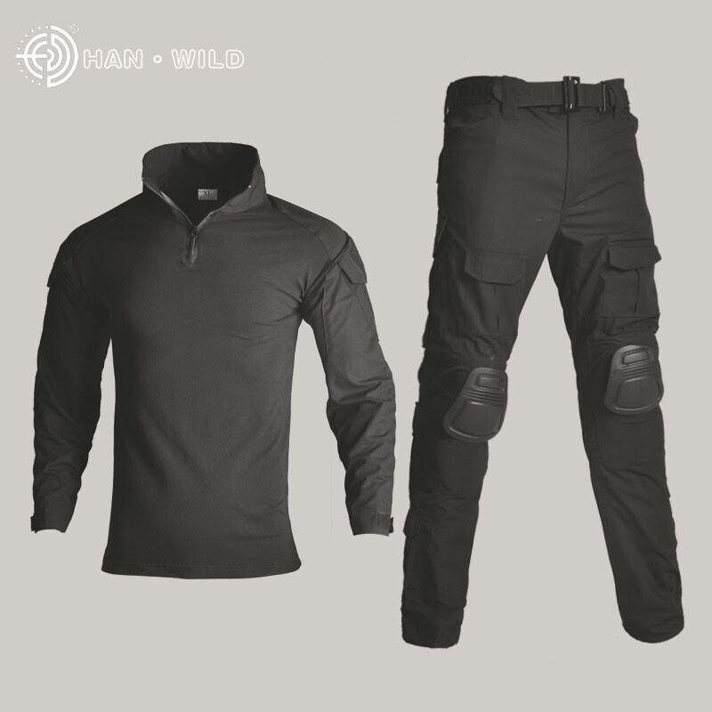 Tactical Gear Camouflage Tactical Military Uniform Clothing Sets Paintball US Army Combat Shirt + Cargo Pants with Elbow & Knee Pads