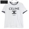Celine 2X872671Q Белая футболка из хлопкового джерси с логотипом Triomphe топы S белый б/у