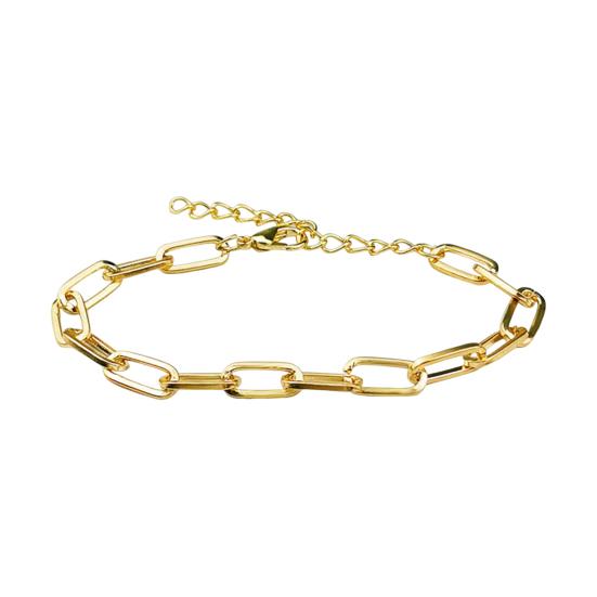 Women Bracelet Adjustable Length Hollow Out Chain Solid Color Polished Electroplated Stainless Lightweight Punk Hip Hop Cool Girl Bangle Wrist