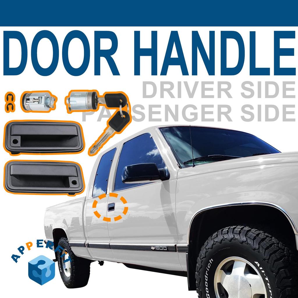 APPERFiT All Metal Exterior Door Handle with Lock Cylinder & Key for Chevy Tahoe