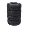 4PCS RC Tires 2.2in Black Rubber Simple Installation Wear Resistant RC Car Replacement with Plastic Rim for 12mm Hex RC Car