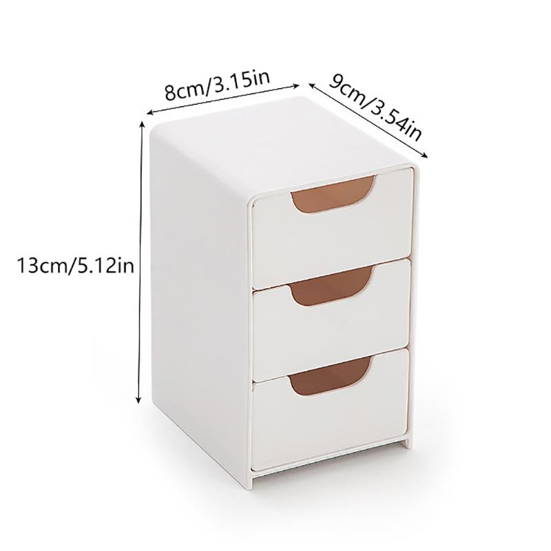 Simple 3-Layer Drawer Desktop Mini Storage Box Multi-Functional Jewelry Stationery Sundries Storage Box Handmade Parts Organizer