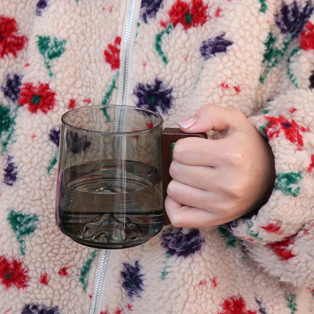 Внутренний Горный Выступ Стеклянная Чашка Деревянная Ручка Чайная Чашка Посуда Чашка для Питья Воды Молочный Чай