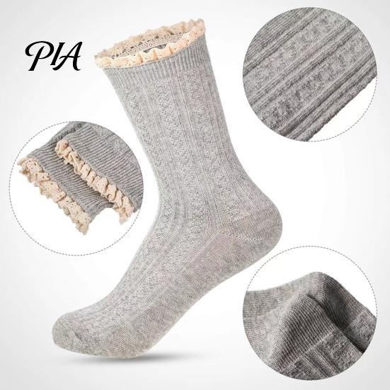 Stylish Socks for Loafers Ruffle Crew Women, Cotton Frilly Lace Socks, Soft Breathable Fashionable Leg Warmers Boots Casual Ankles Daily Wear