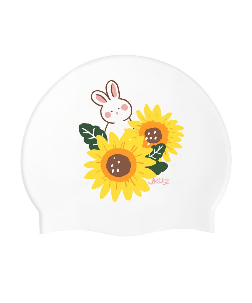 Кепка для плавания Jeikeoseu Bunny Flower Белый Силикон 179C