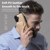 For iPhone 16 Magnetic Case Leather Back Phone Cover with Detachable Card Bag - Gold