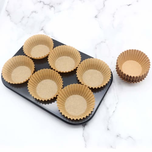 Natural Cupcake Liners, Unbleached Muffin Liners, Greaseproof Paper Baking Cups, Standard Size Paper Cupcake Liners for Baking Muffins and Cupcakes, N