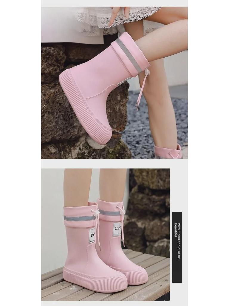 Модные женские водонепроницаемые резиновые сапоги 2024 года — нескользящие, удобные и прочные для кемпинга