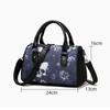 Spooky Glamour Skull Flower Handbag Gothic Boston Style Shoulder & Crossbody Bag for Fashion Forward Women Halloween Inspired