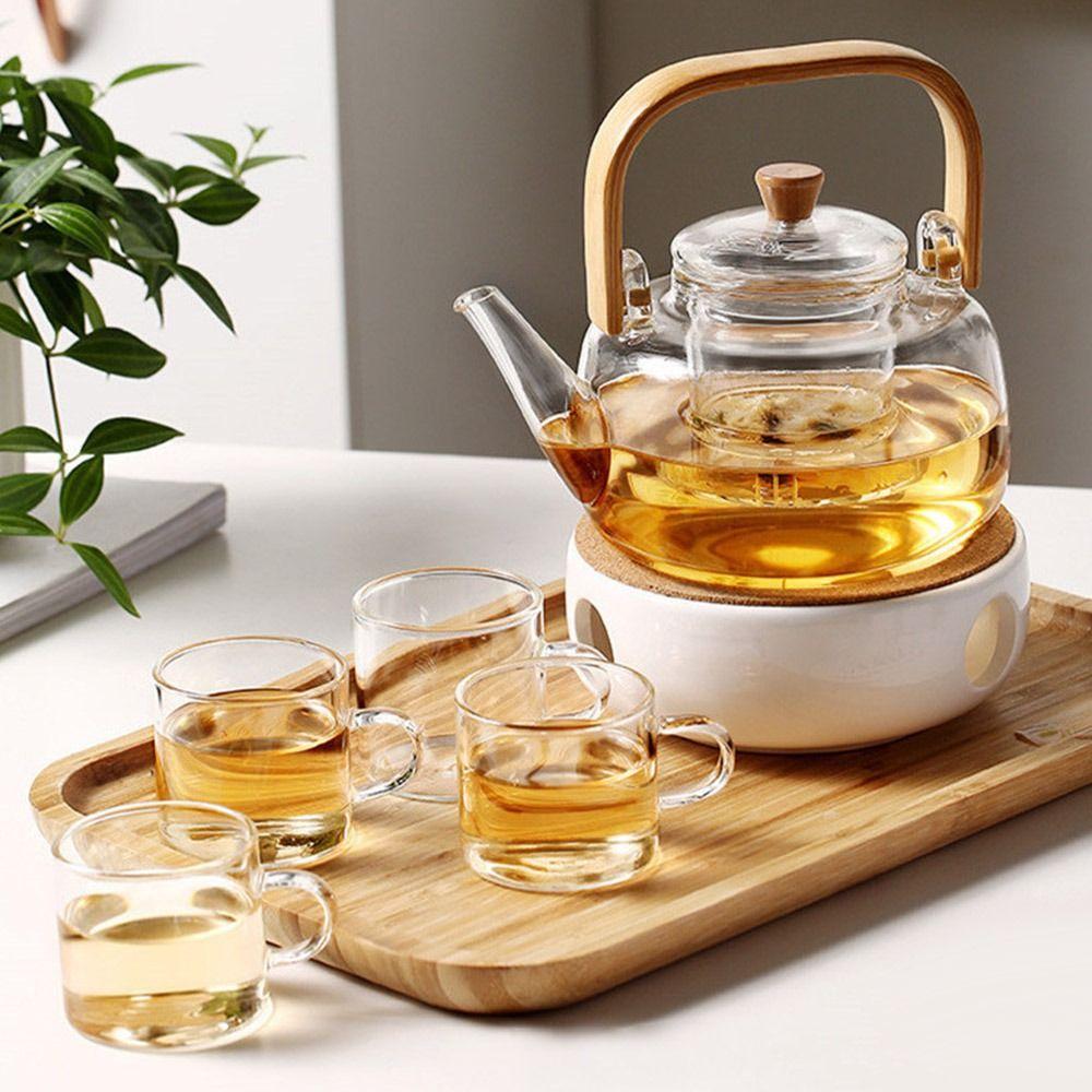Wood Handle Clear Teapot With Filter Tea Pot New Boiling teapot  Home Office
