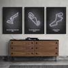 Neon F1 Formula Race Track Circuits Abstract Posters and Prints Canvas Painting Wall Art Pictures for Room Home Decor NO LED