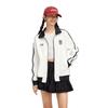 Li Ning Sports Lifestyle Series Fan Style Casual American Vintage Simple Letter Color Block Zip Hoodie Unisex Hoodie Off-White AWDVD01-1