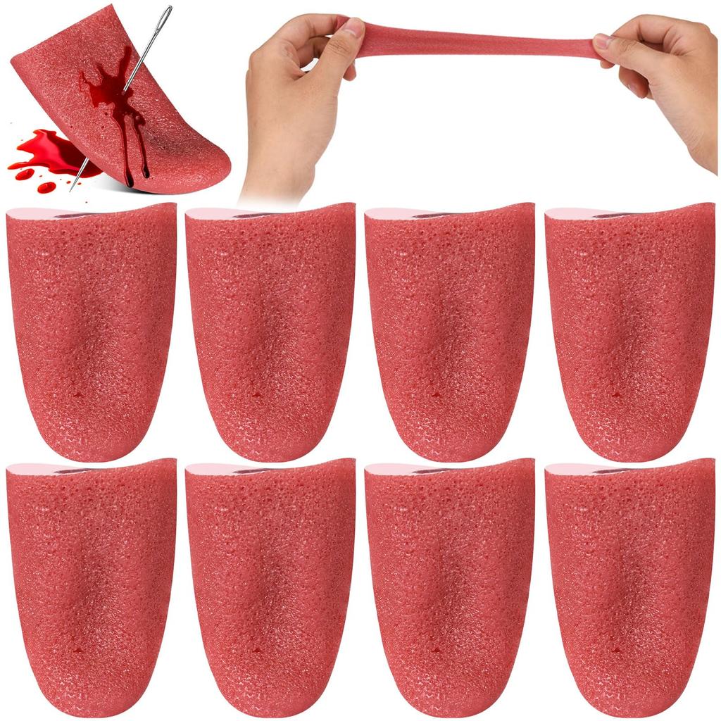 Halloween Silicone Fake Tongue Prank Prop Halloween Harmless Magic Trick Joke Horrible Stretchable Tongue Toys Party