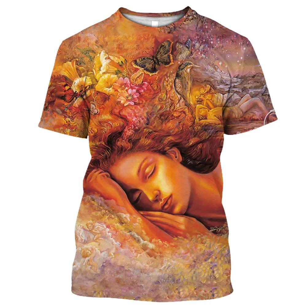 Новые мужские футболки Summer Tide Fantasy Figure Picture, повседневные футболки с 3D-принтом в стиле хип-хоп с круглым вырезом и коротким рукавом